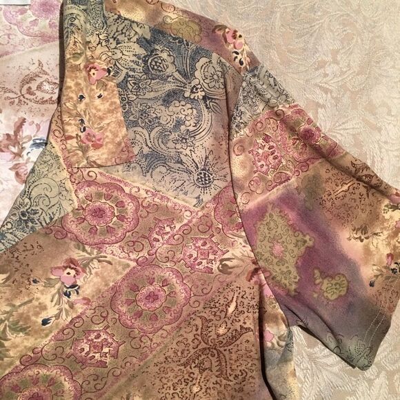Vintage Maggie Sweet Asian Print Blouse 1X - Picture 5 of 5